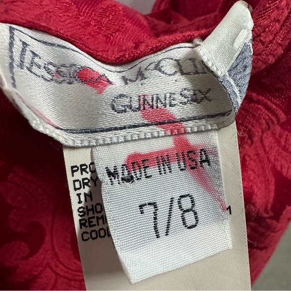 Gunne Sax Jessica Mcclintock Red Fit and Flare Semi Formal Party Dress Juniors 7 - Picture 11 of 12